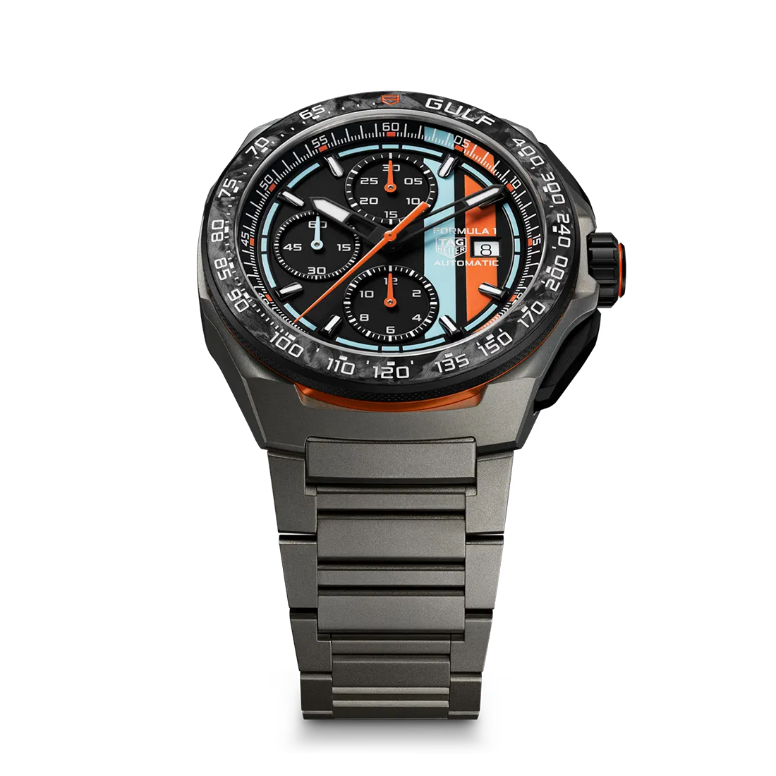 タグ・ホイヤー フォーミュラ1 クロノグラフ × ガルフ 44mm / 世界限定1,000本 (2026年モデル)