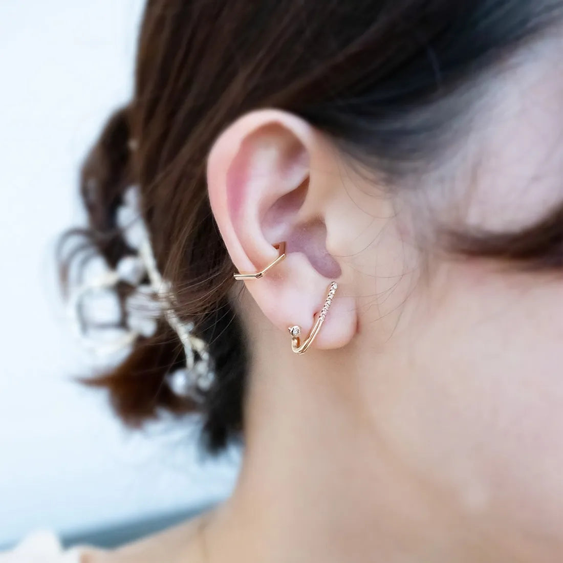 "Drosera" ダイヤモンド ピアス 右耳用