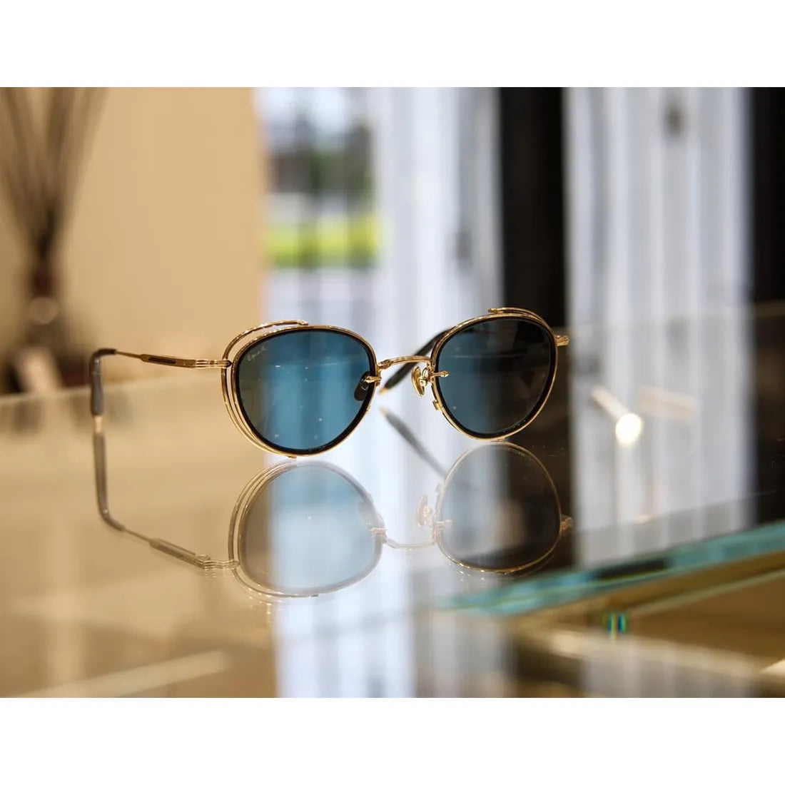 E802403［Col.：SLG-NVT / Lens：Deep Sea Blue Solid AR］