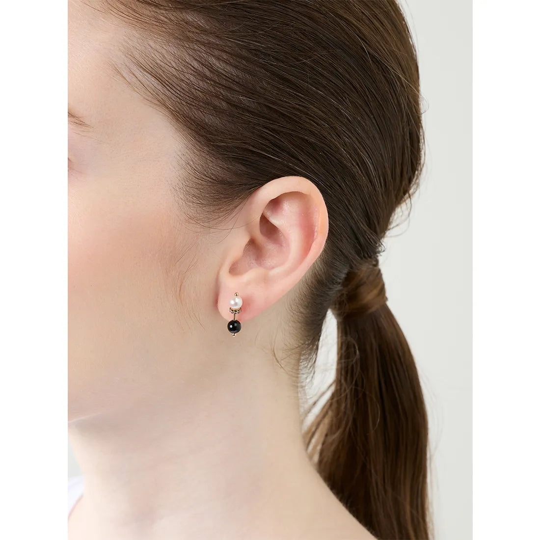 HONEY ANT ダイヤモンド アコヤパール オニキス ピアス