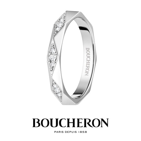 ファセット リング ミディアム ハーフパヴェ