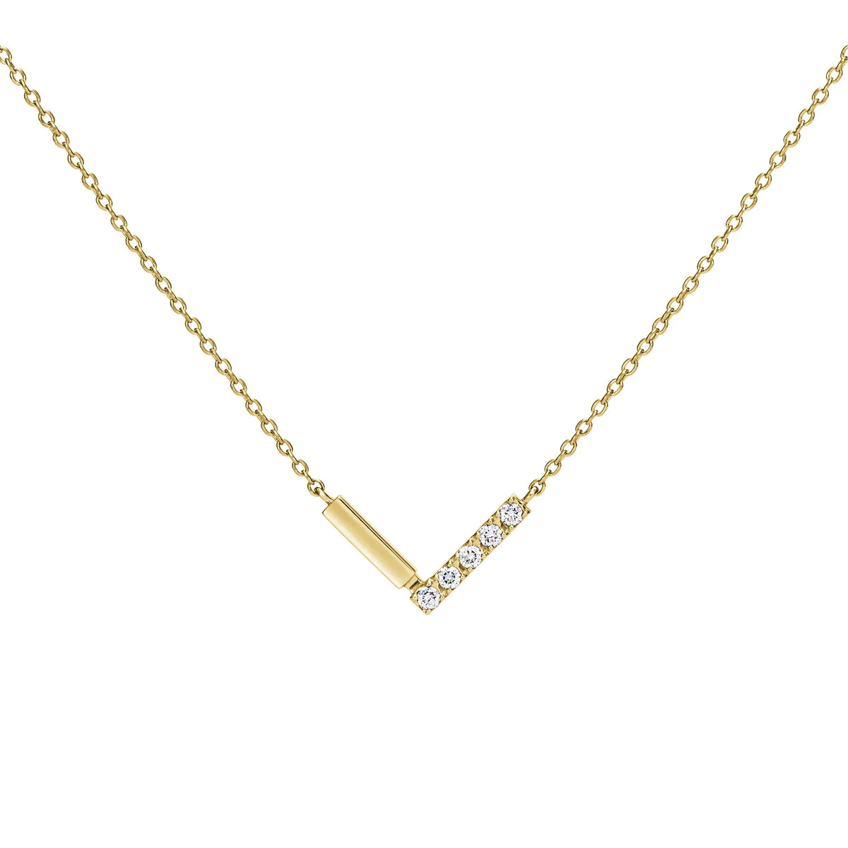 ライン K18イエローゴールド ダイヤモンドペンダント