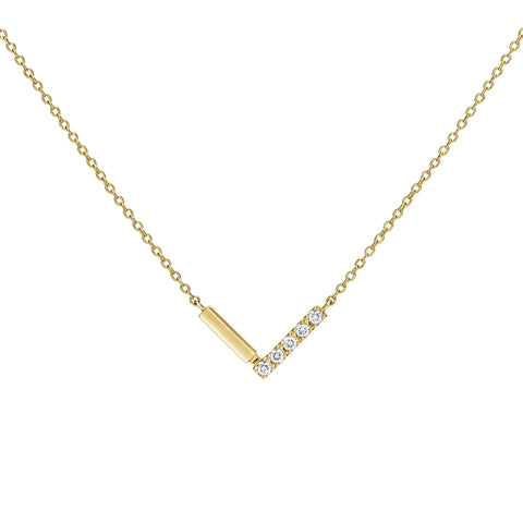 ライン K18イエローゴールド ダイヤモンドペンダント