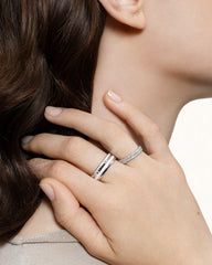 Quatre Double White Ring Small