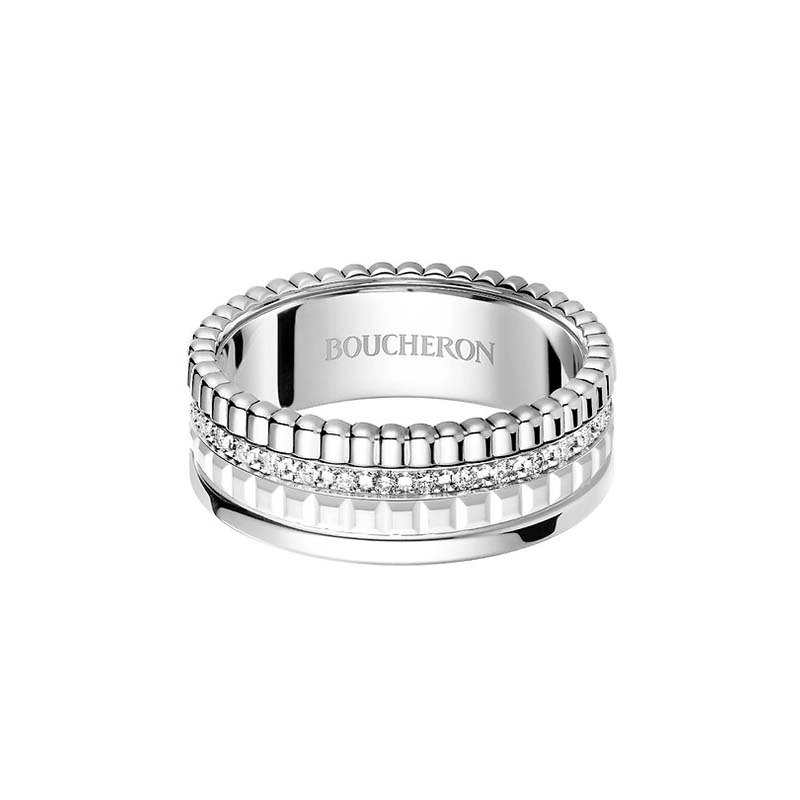 Quatre Double White Diamond Ring Small