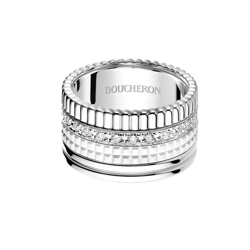 キャトル ダブルホワイト ダイヤモンド リング ラージ