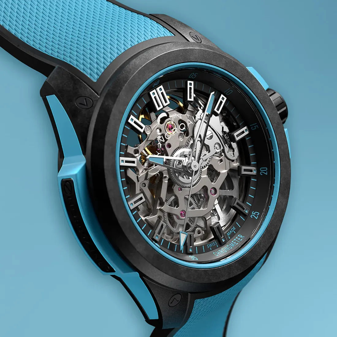 インディペンデンス ワイルドワン スケルトン 39MM スカイブルー