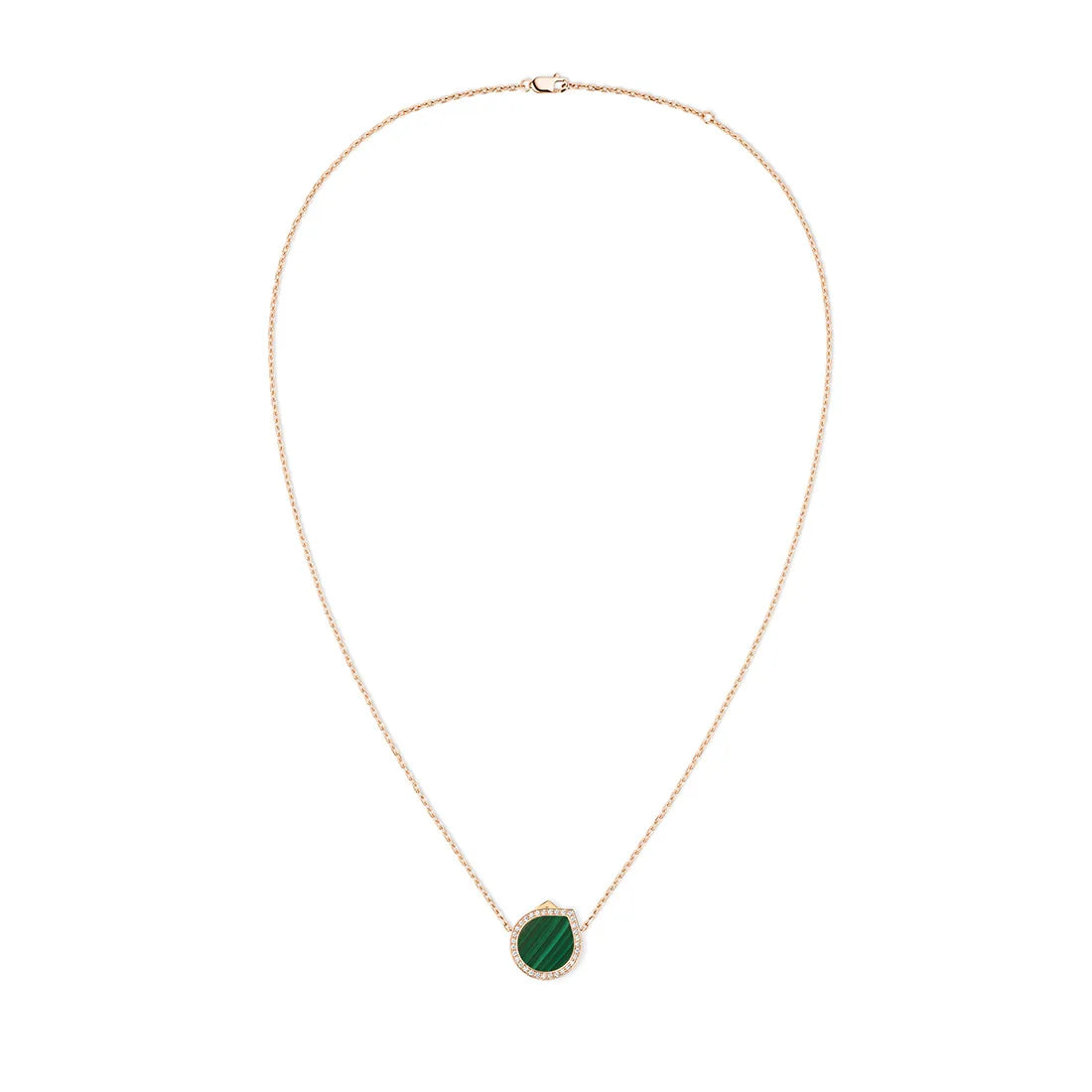 Antiferペンダント ピンクゴールド、マラカイト