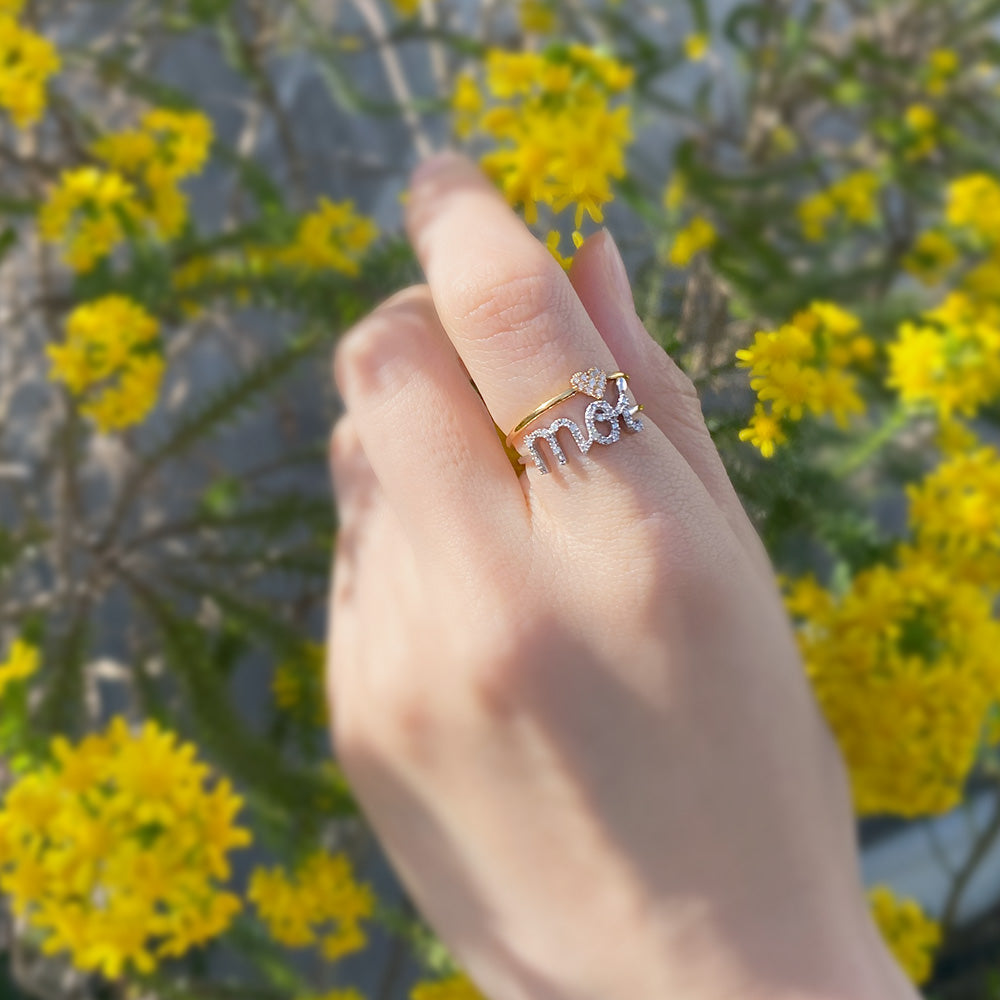heart pave ring