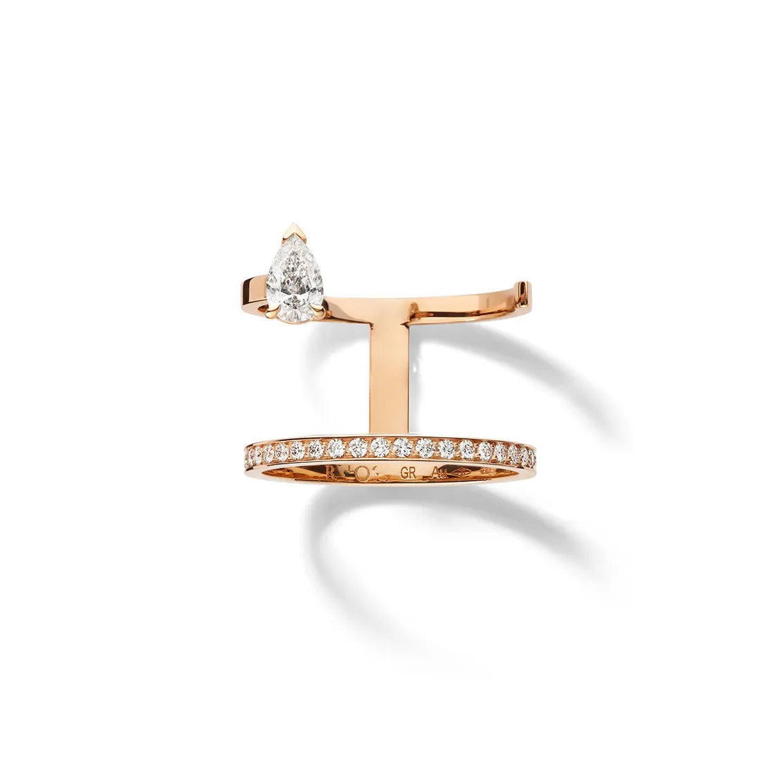 Serti Sur Vide リング ピンクゴールド パヴェダイヤモンド