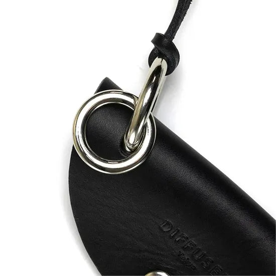 COW LEATHER KEY CASE & GLASS HOLDER / Black