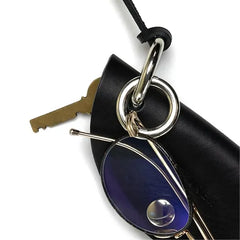 COW LEATHER KEY CASE & GLASS HOLDER / Black