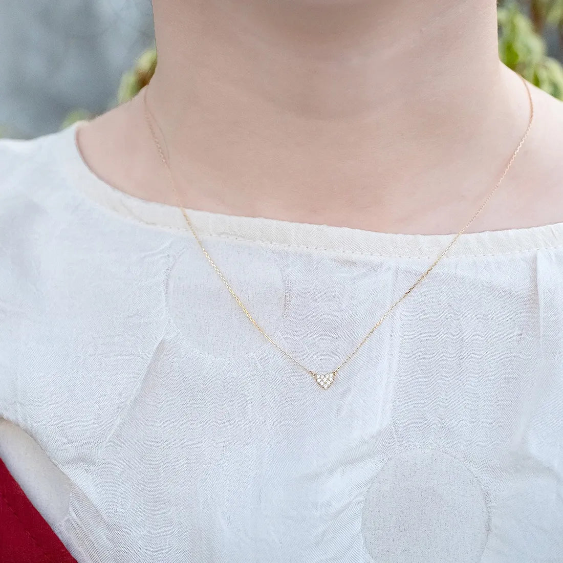 heart pavé necklace