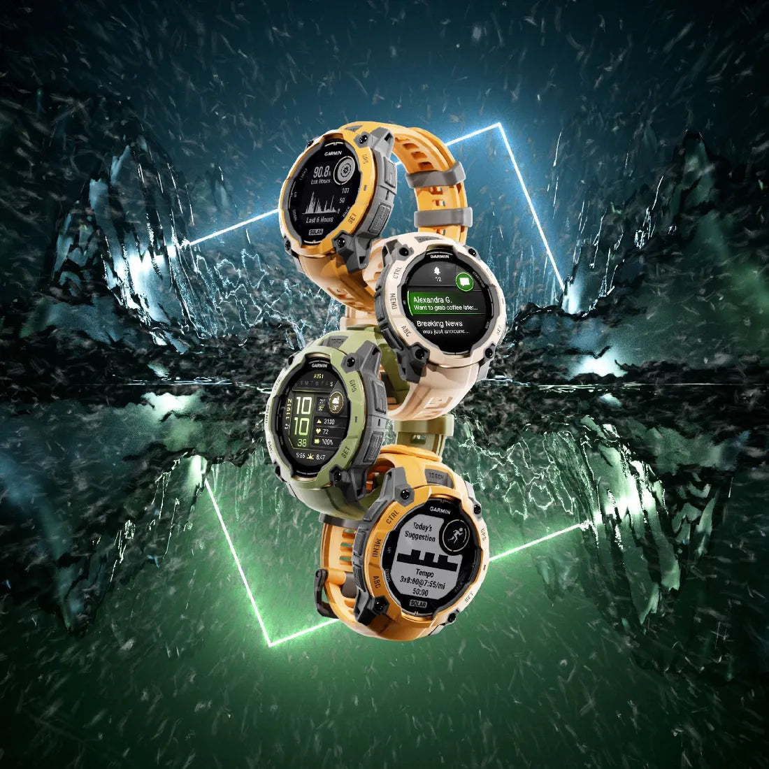 【予約注文】Instinct 3 Dual Power 45mm Alpine Rush Sunburst