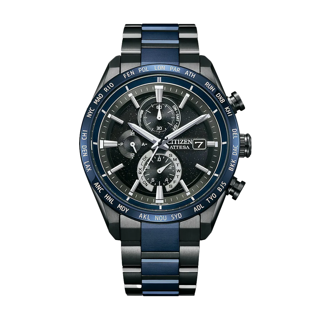 ACT Line エコ・ドライブ電波時計 ダイレクトフライト アテッサ35周年記念限定モデル第3弾 “Blue Universe Collection” ※ノベルティプレゼント