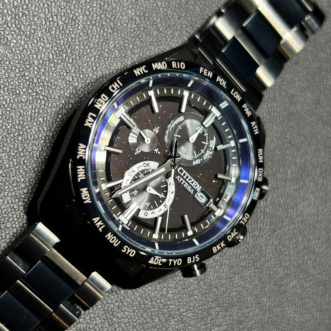 ACT Line エコ・ドライブ電波時計 ダイレクトフライト アテッサ35周年記念限定モデル第3弾 “Blue Universe Collection” ※ノベルティプレゼント