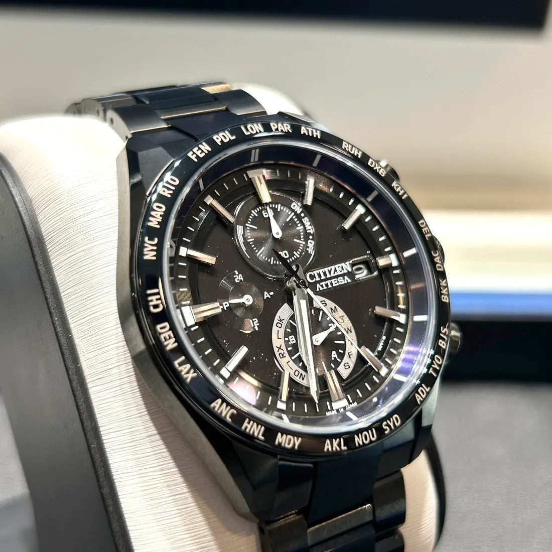 ACT Line エコ・ドライブ電波時計 ダイレクトフライト アテッサ35周年記念限定モデル第3弾 “Blue Universe Collection” ※ノベルティプレゼント