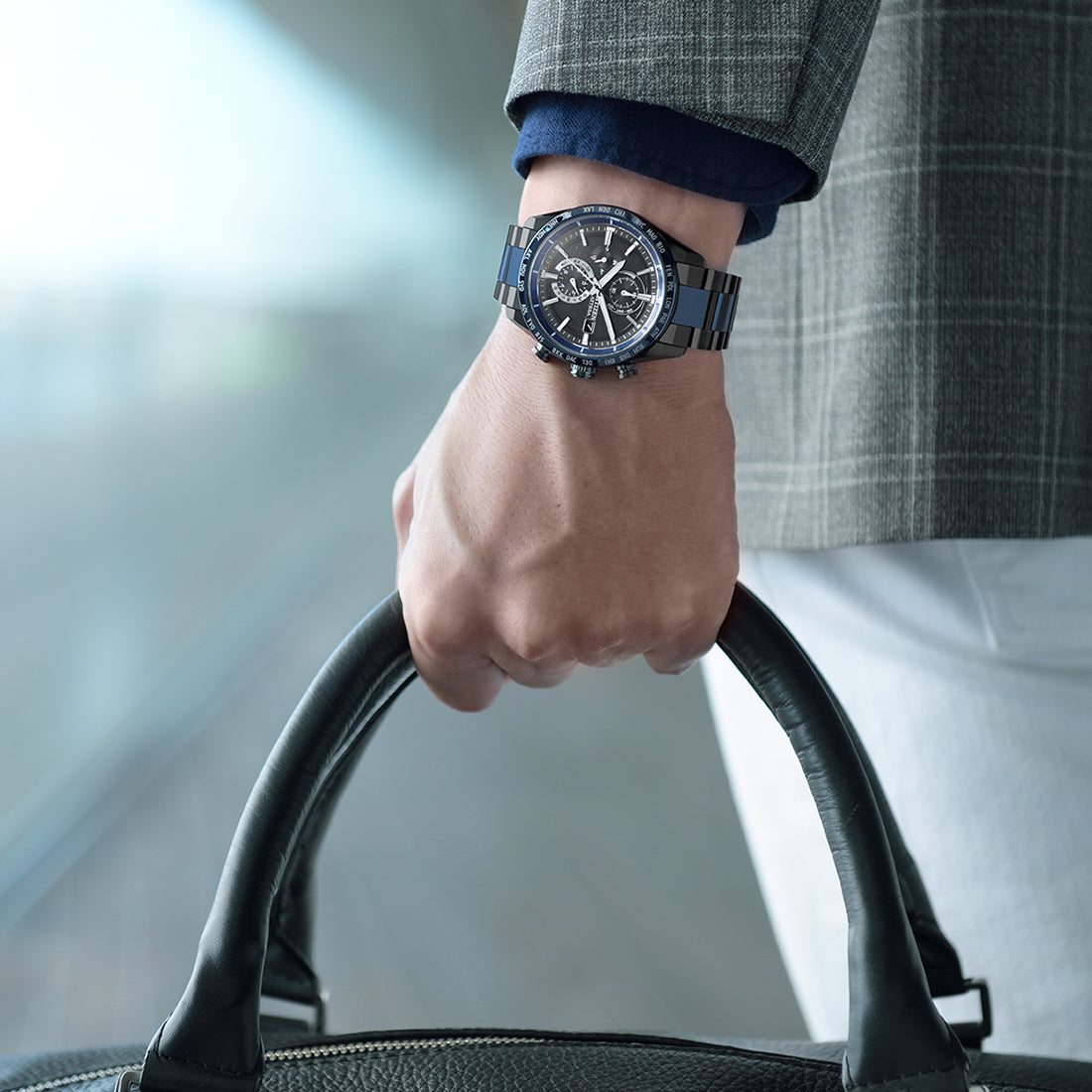 ACT Line エコ・ドライブ電波時計 ダイレクトフライト アテッサ35周年記念限定モデル第3弾 “Blue Universe Collection” ※ノベルティプレゼント