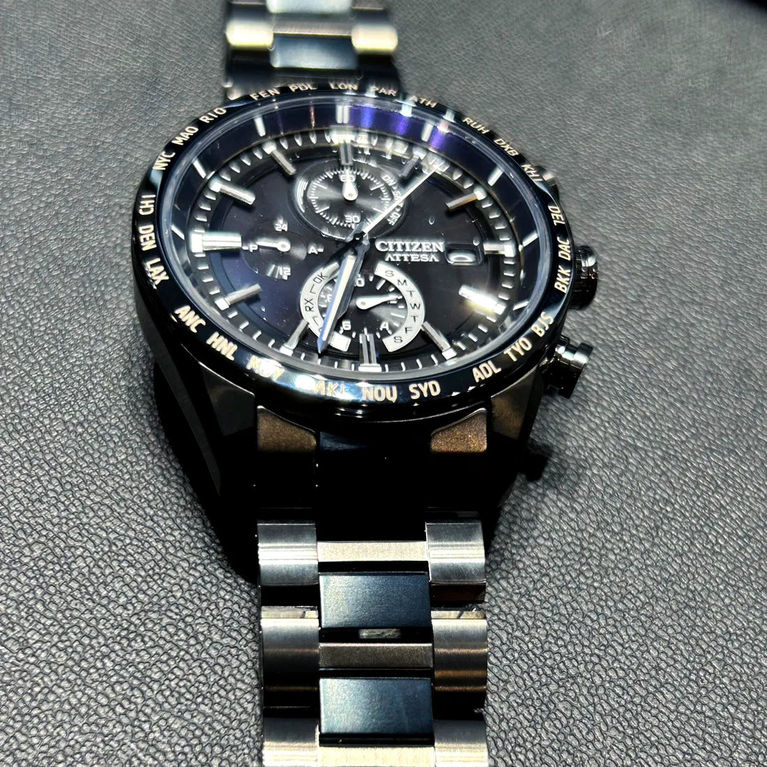 ACT Line エコ・ドライブ電波時計 ダイレクトフライト アテッサ35周年記念限定モデル第3弾 “Blue Universe Collection” ※ノベルティプレゼント