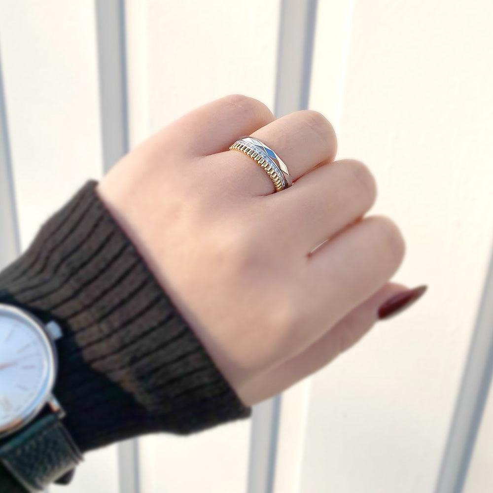 [wedding ring] Faceted ring medium JAL00014