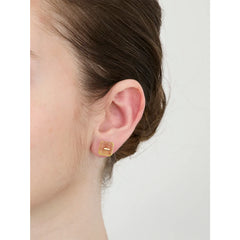 BIRD OF PARADISE ネイキッド スクエア ストーン スタッド ピアス / レモンクオーツ