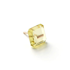 BIRD OF PARADISE ネイキッド スクエア ストーン スタッド ピアス / レモンクオーツ