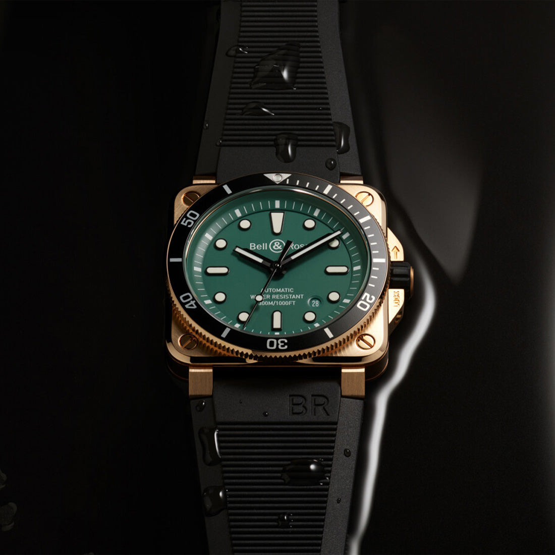 BR 03-92 DIVER BLACK & GREEN BRONZE