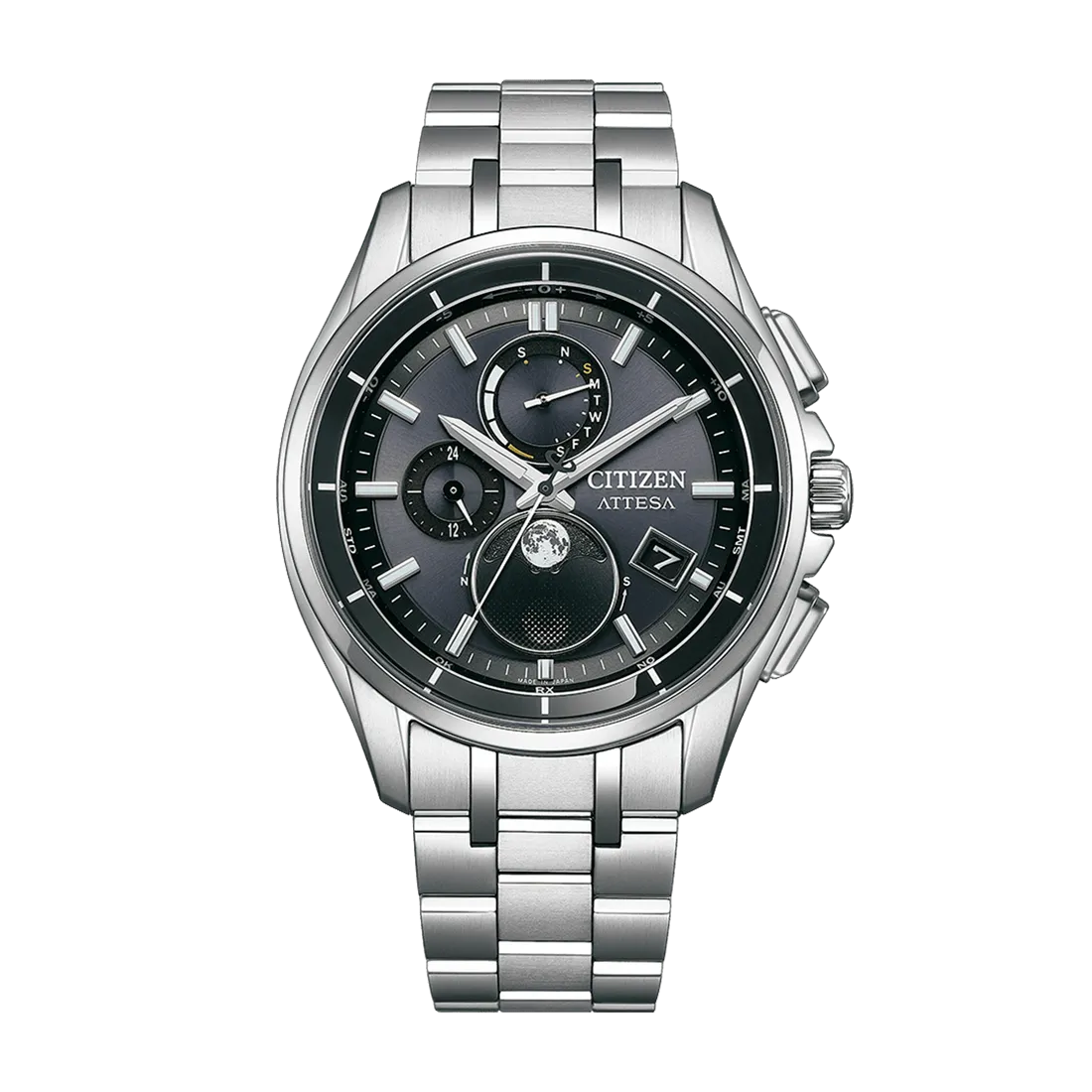 光発電エコ・ドライブ電波時計 ダイレクトフライト ムーンフェイズ