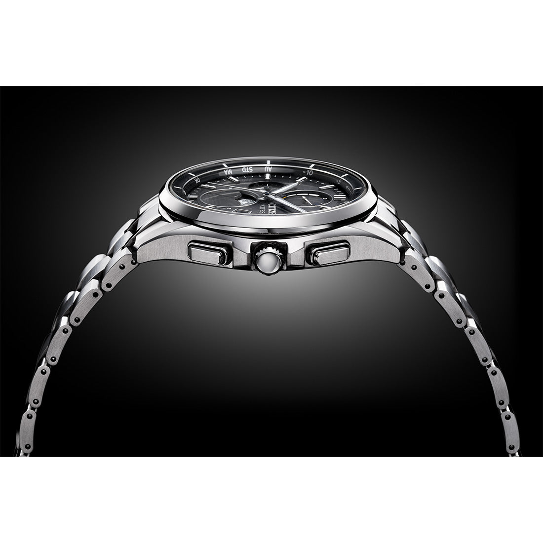 光発電エコ・ドライブ電波時計 ダイレクトフライト ムーンフェイズ