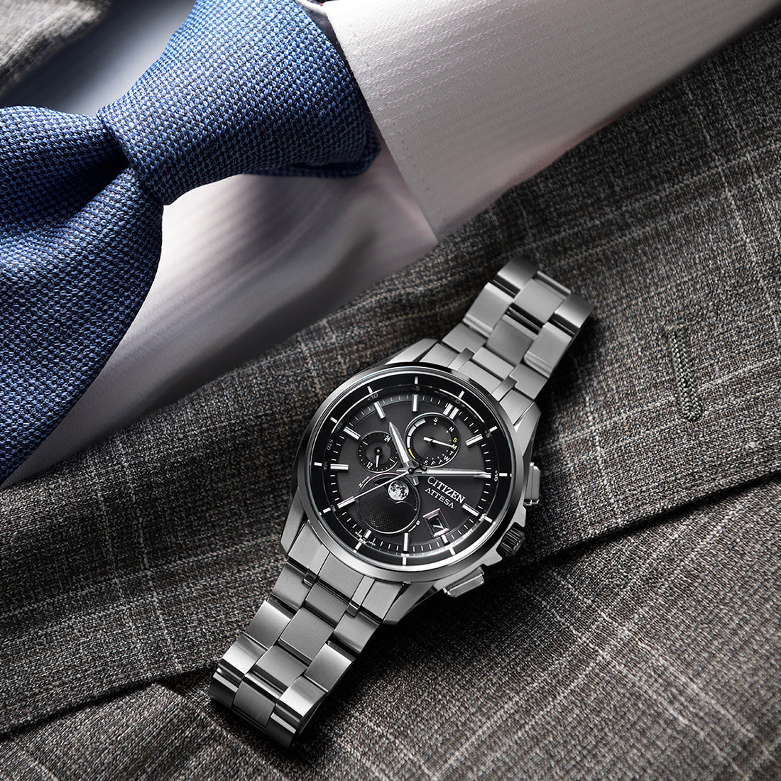 光発電エコ・ドライブ電波時計 ダイレクトフライト ムーンフェイズ