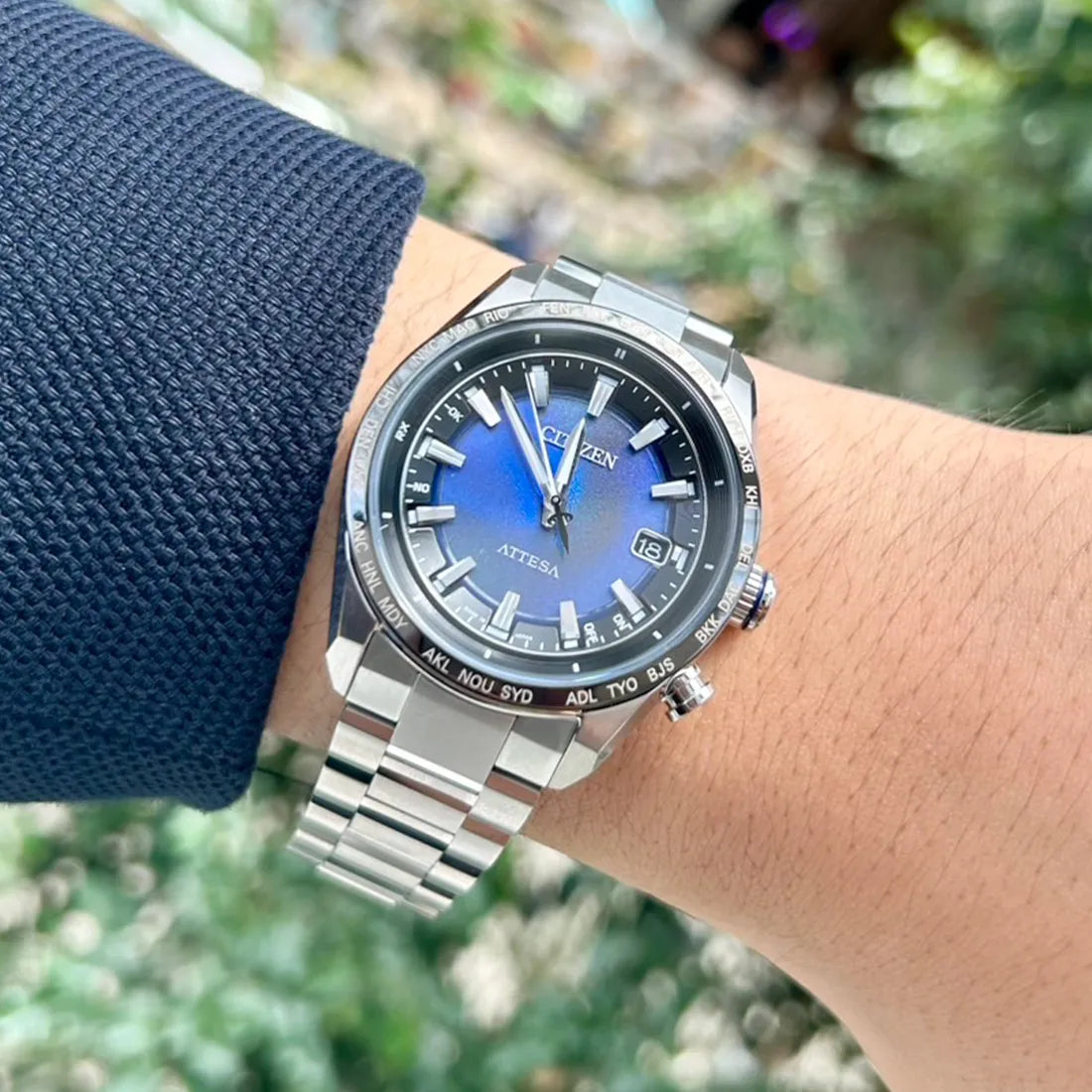 ACT Line エコ・ドライブ電波時計 ダイレクトフライト UNITE with BLUE