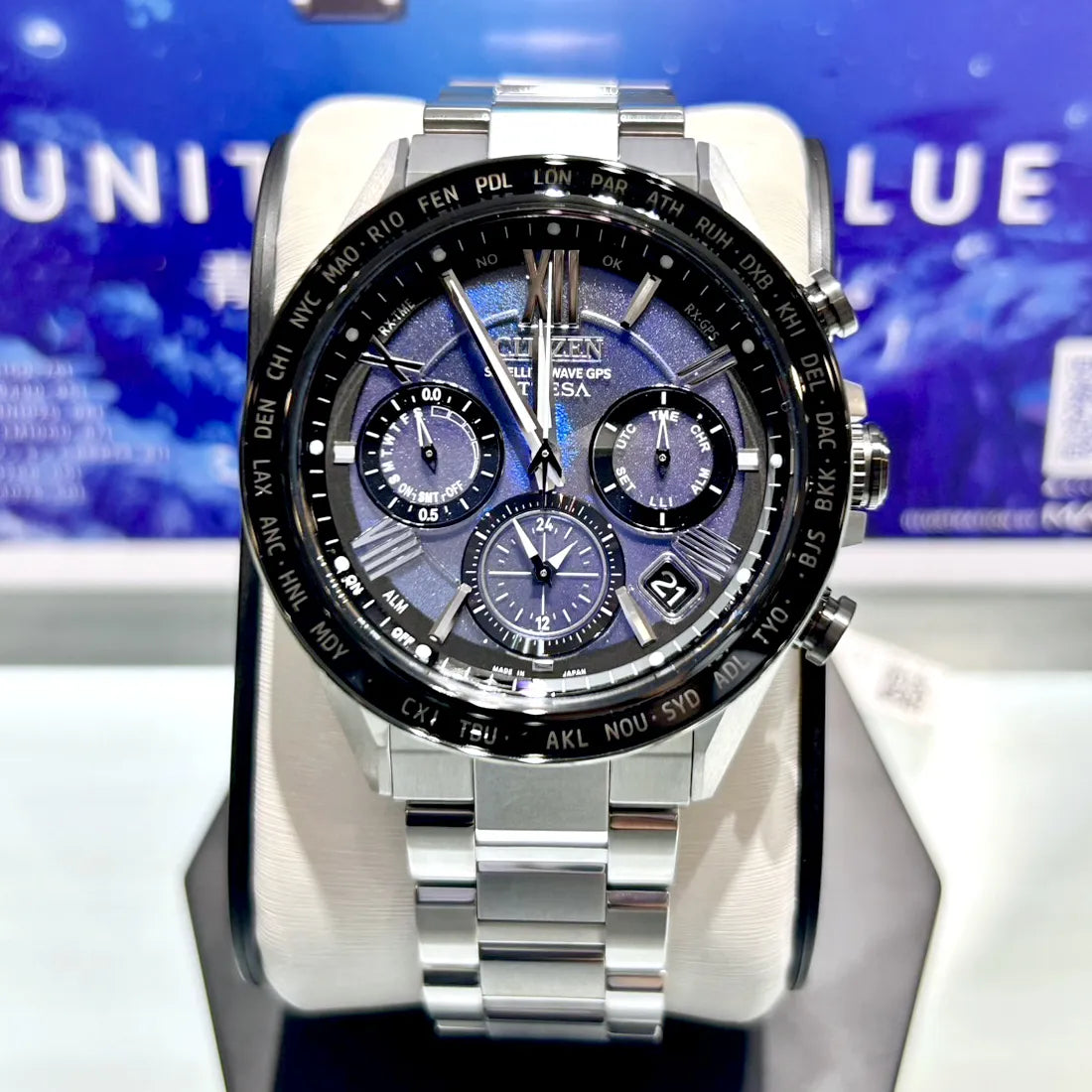 ACT Line エコ・ドライブGPS衛星電波時計 ダブルダイレクトフライト UNITE with BLUE ※ノベルティプレゼント