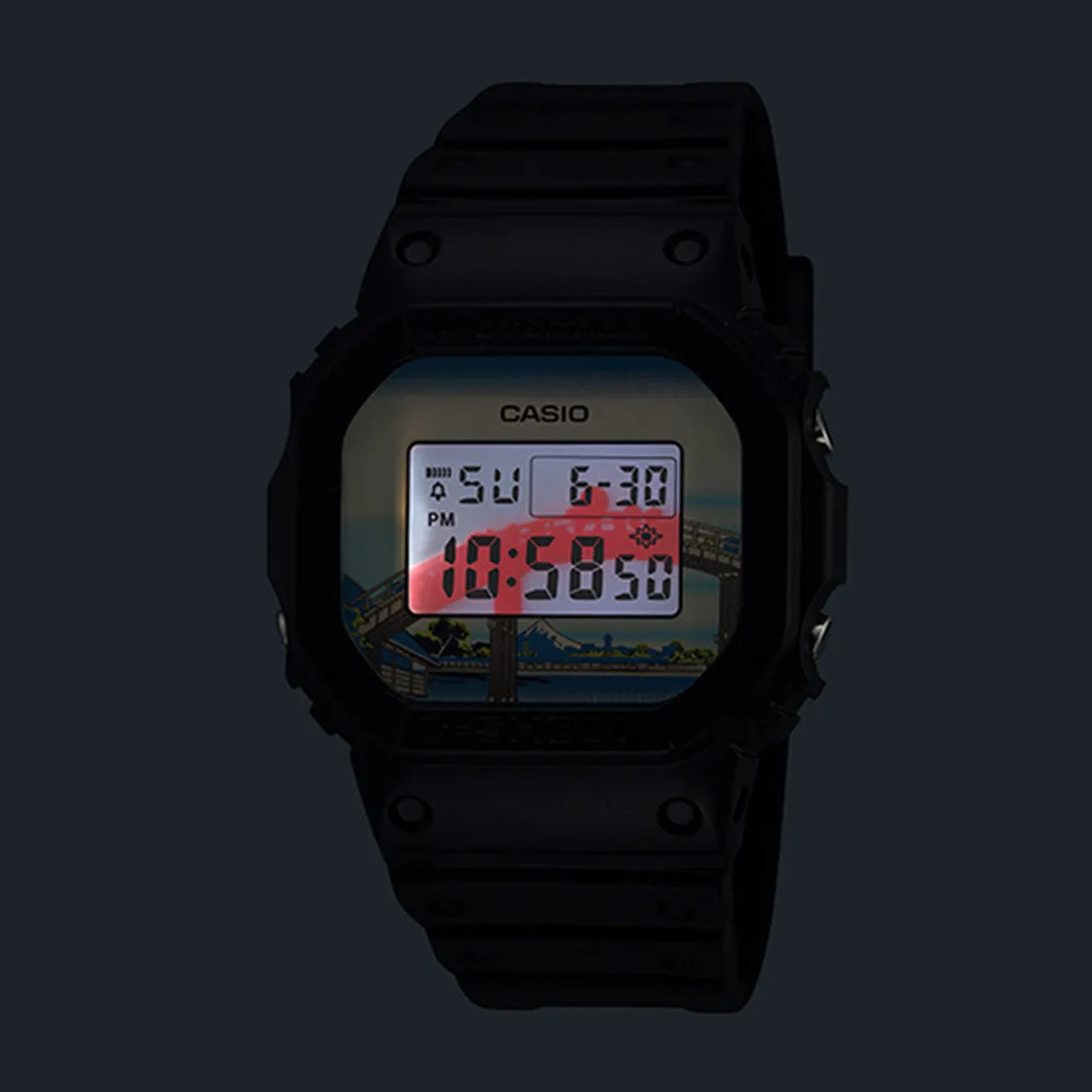 新品 DW-5600KHSH25-1JR 葛飾北斎 G-SHOCK タグ付き カシオ Gショック DW-5600KHSH25-1JR 葛飾北斎 made in Japan 山下白雨