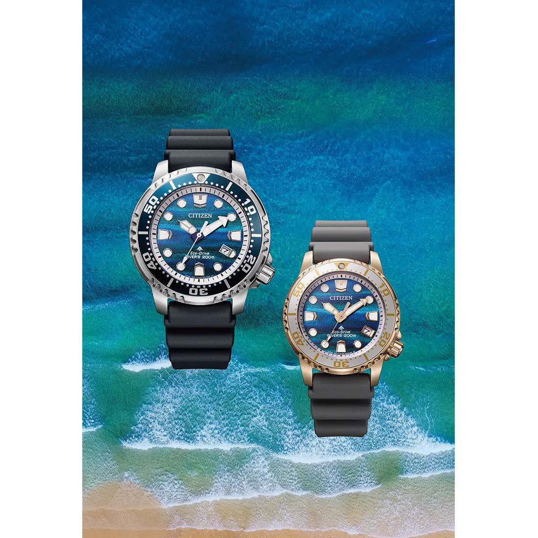 MARINEシリーズ エコ・ドライブ ダイバー200mペア 構造色限定モデル 世界限定3,400本 ※ノベルティプレゼント
