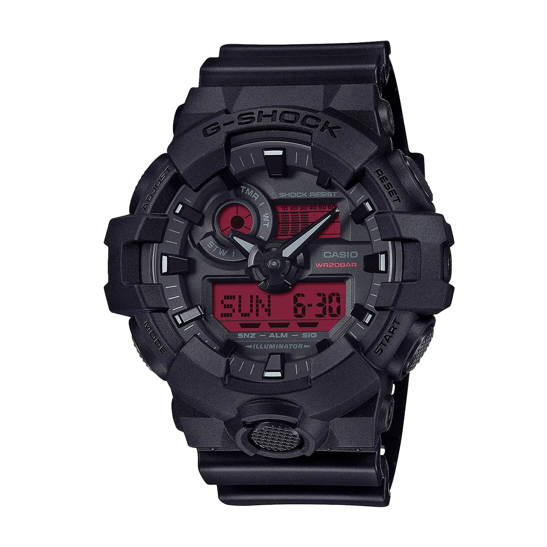 BLACK AND BOLD RED