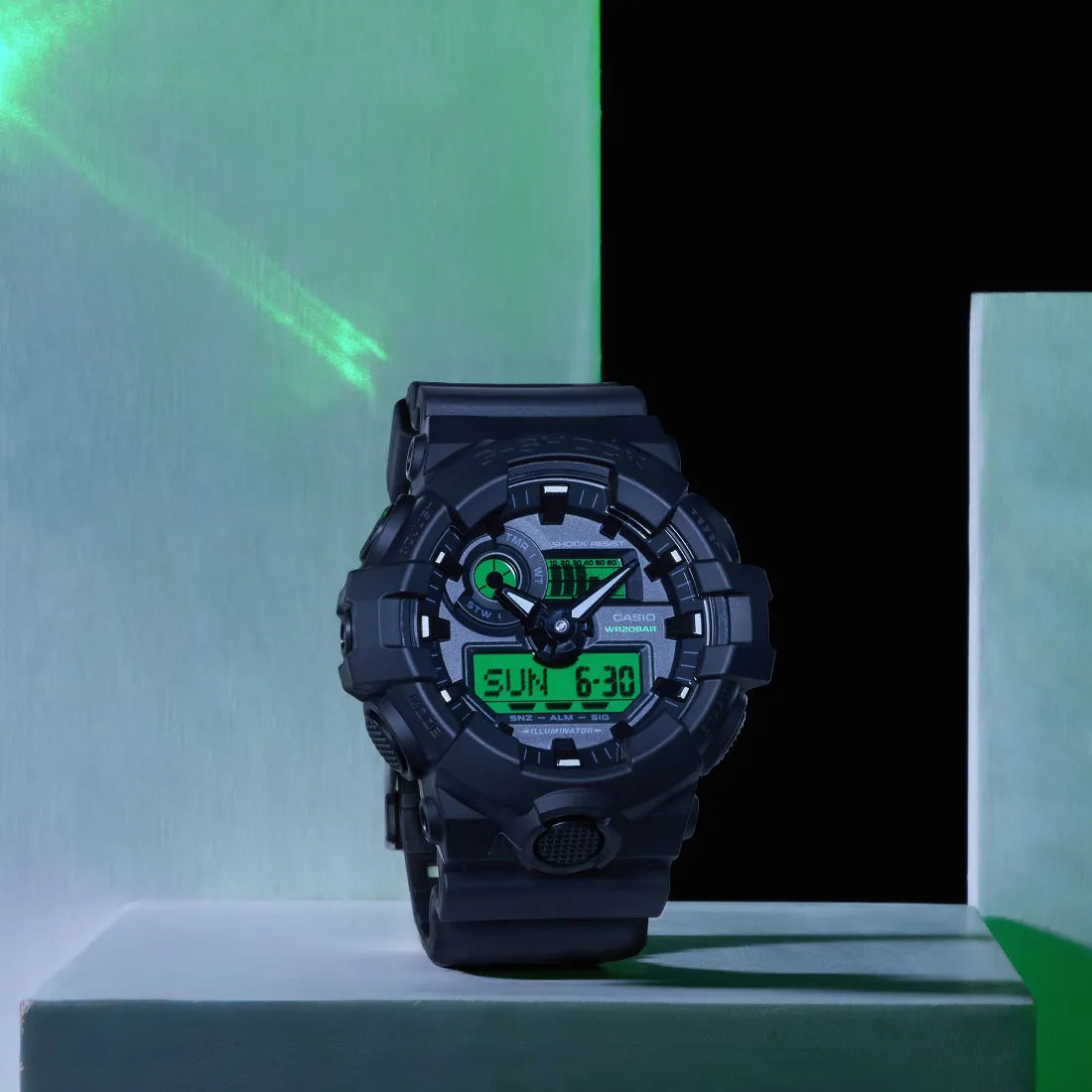 BLACK AND ELECTRO GREEN
