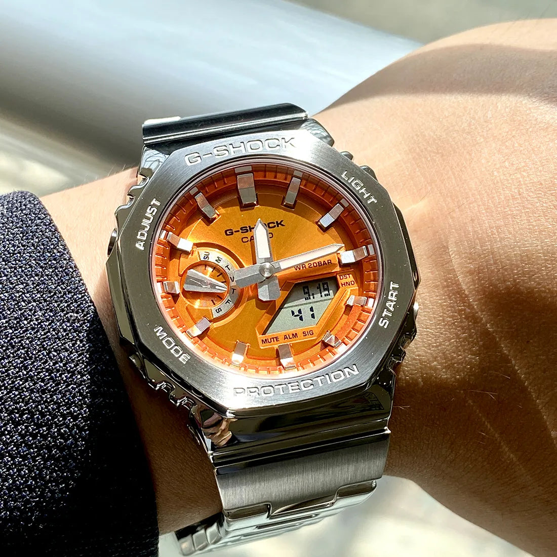 き*し様 G-SHOCK GM-2110D-4AJF オレンジ 1万円スタート G-SHOCK （保護フィルム付き）Gショック アナデジ 腕時計 メンズ GM