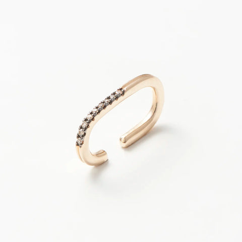 GOSSAMER オブロングダイヤモンド イヤーカフ ブラックルテニウム