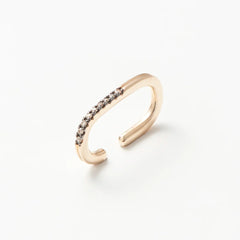 GOSSAMER オブロングダイヤモンド イヤーカフ ブラックルテニウム