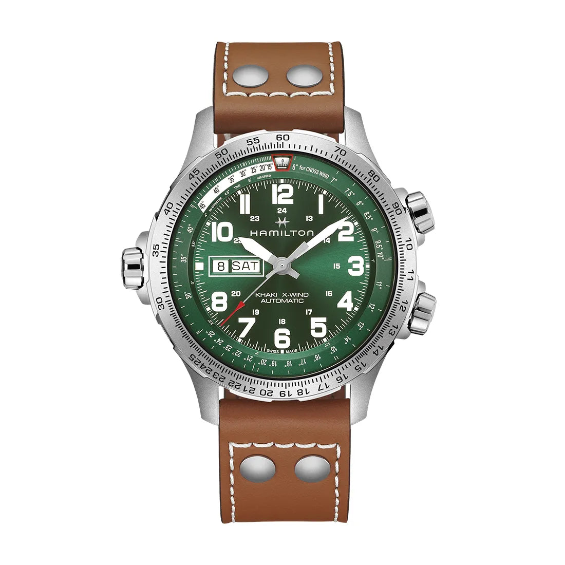 カーキアビエーション X-ウィンド デイデイト 45mm