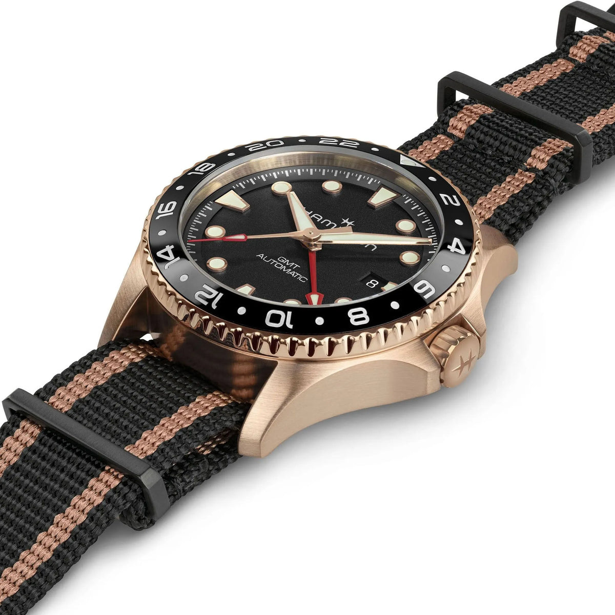 H82565930 カーキ ネイビー スキューバ オート GMT 43mm Bronze