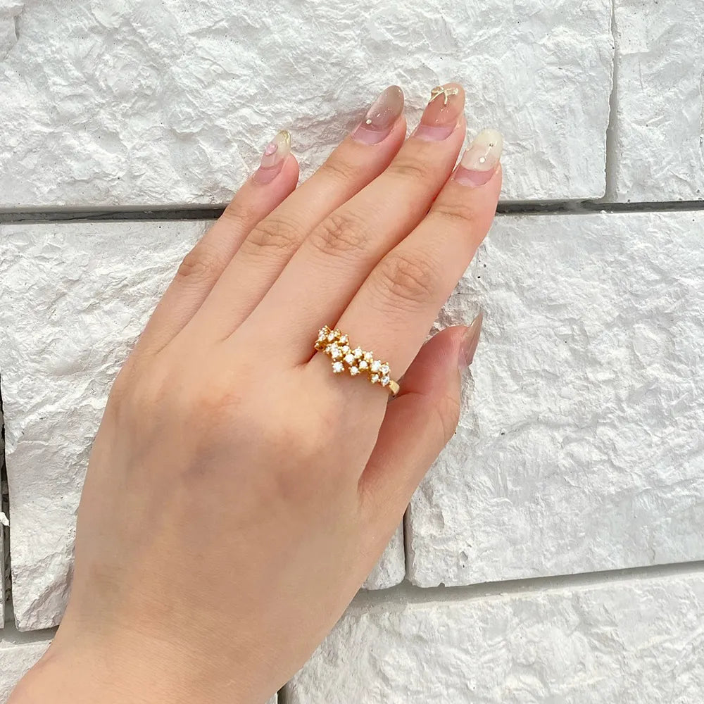 美品 ダミアーニ ミモザ リング K18WG/パヴェダイヤ サイズ約49 美品 ダミアーニ ミモザ リング K18WG/パヴェダイヤ サイズ約49