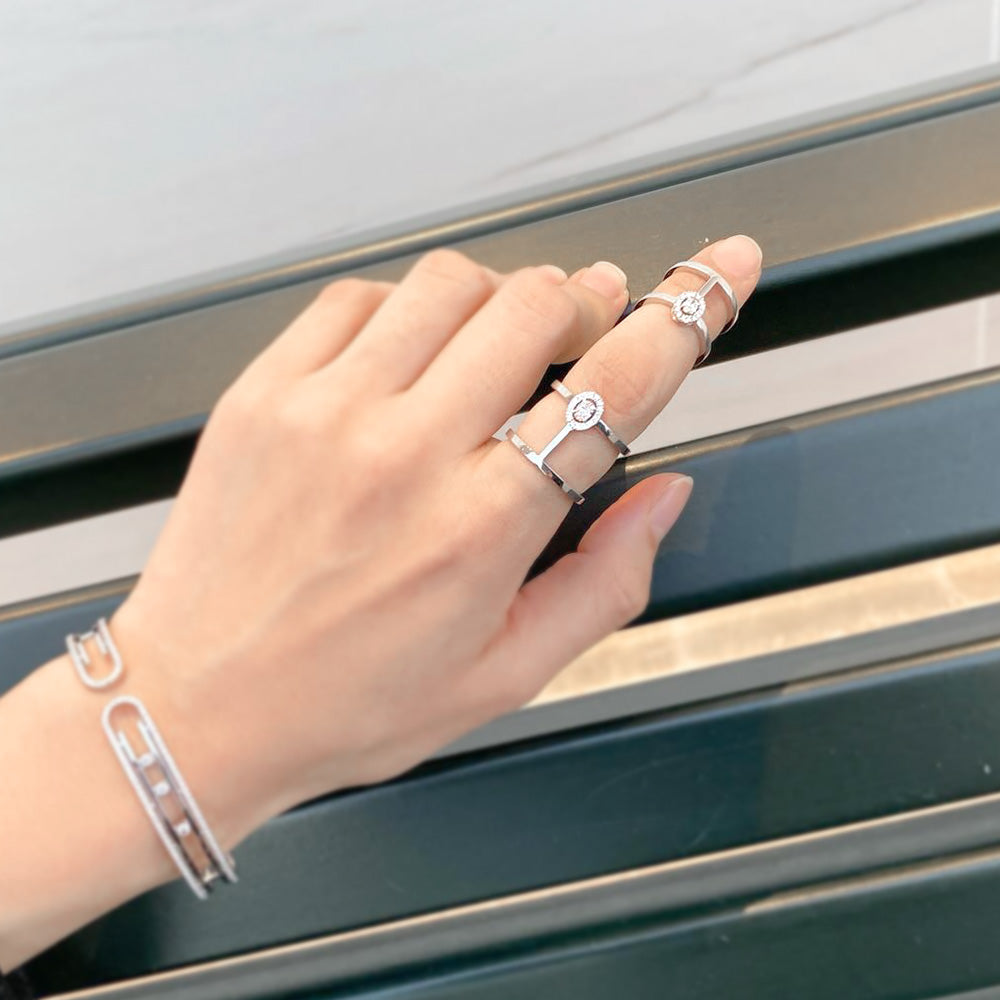 Glam'Azon pavé double ring