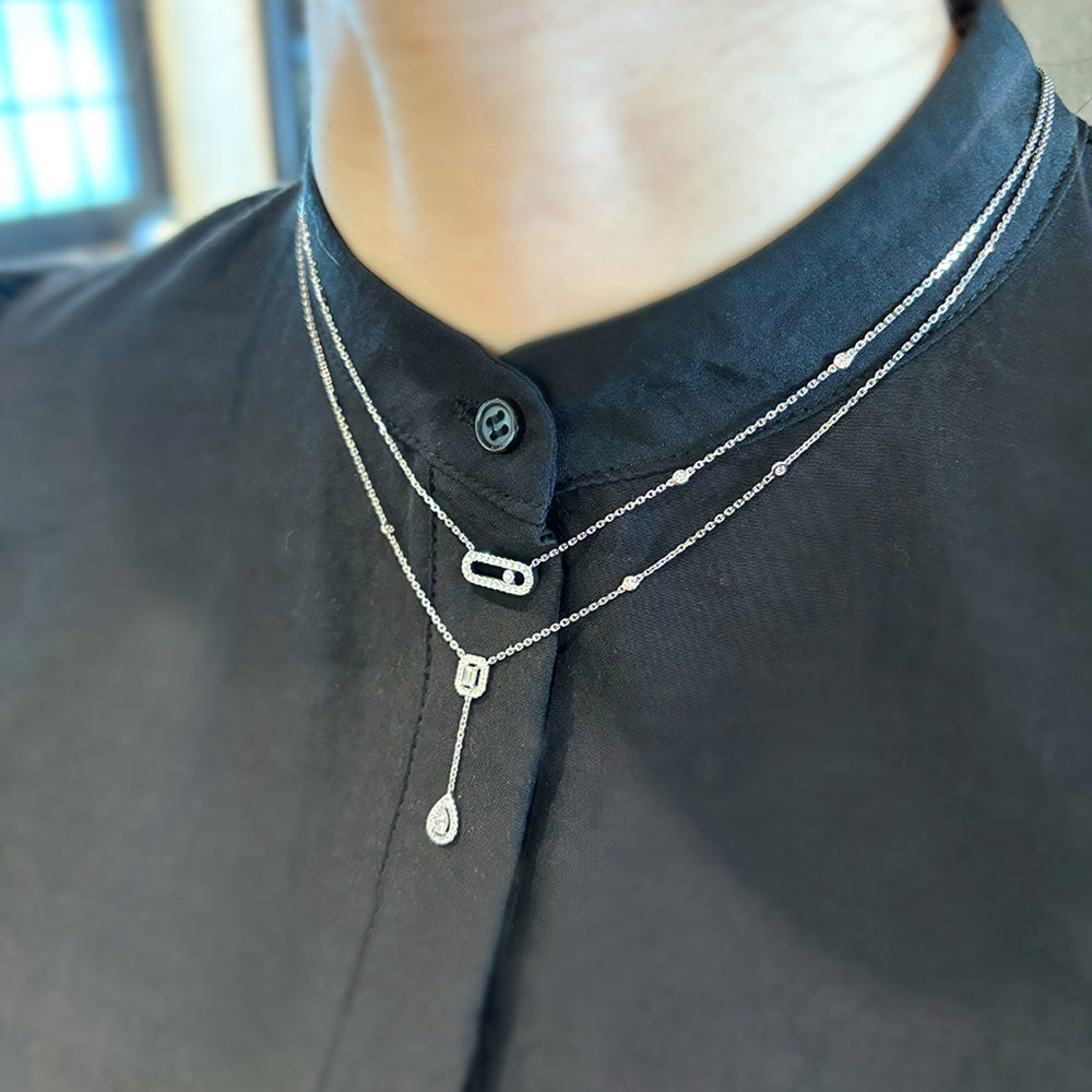 クラヴァット マイ ツイン  ネックレス  0.10ct × 2