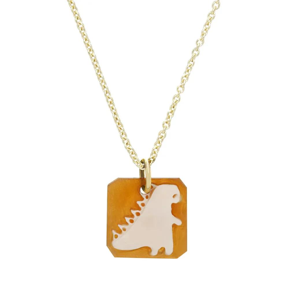 MINI CAMEO DINO ネックレス necklace-gold-mini-cameo-dino