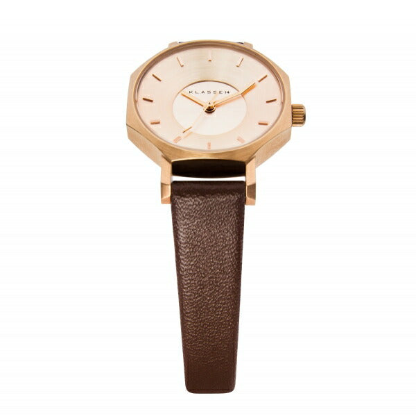 OKTO ROSE GOLD BROWN LEATHER IL BRACIALE SET 28mm