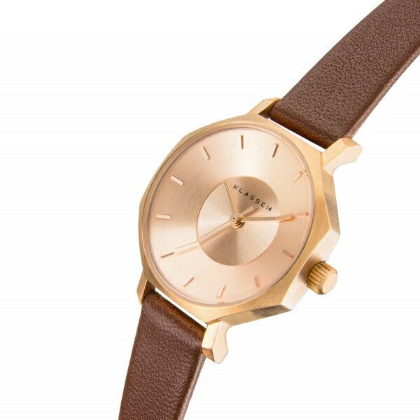 OKTO ROSE GOLD BROWN LEATHER IL BRACIALE SET 28mm