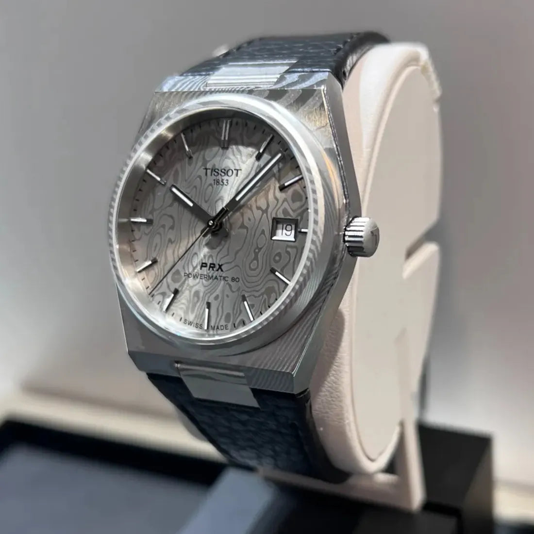 希少 TISSOT 19mm 巻きブレス 美品 TISSOT PRX ダマスカス スティール 38mm T137.807.96.081.00｜ティソ
