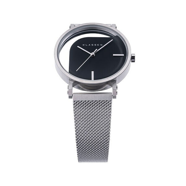 IMPERFECT ANGLE Silver Black with Mesh Strap 40mm