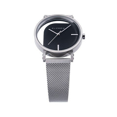 IMPERFECT ANGLE Silver Black with Mesh Strap 40mm